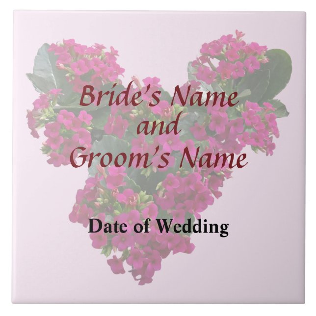 Kalanchoe Heart Wedding Products Ceramic Tile (Front)