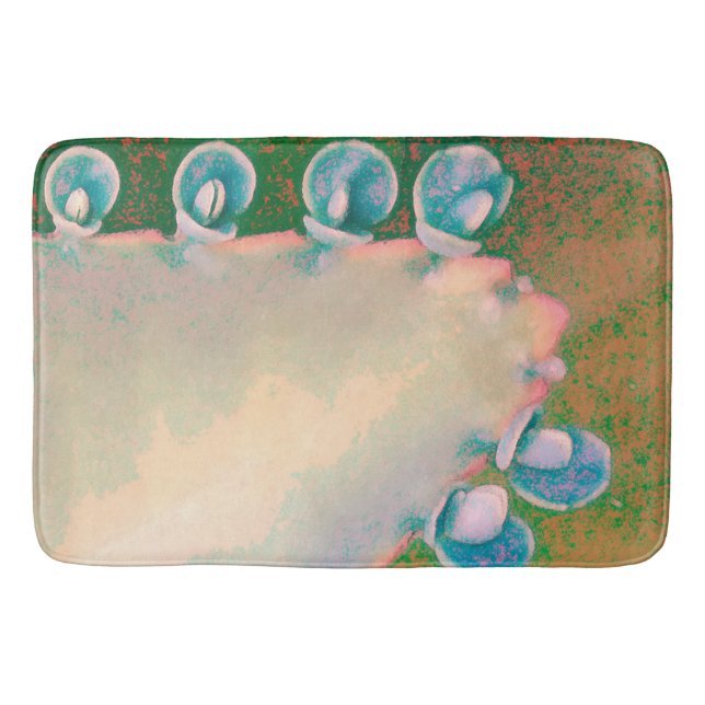 Kalanchoe Plant Abstract Bath Mat (Front)