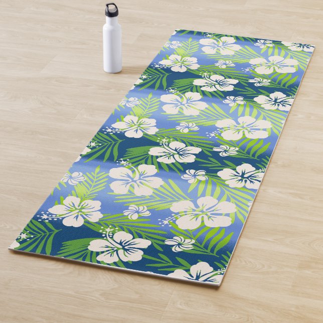 Kalani Tie Dye Blend Tropical Hibiscus - Blue Yoga Mat (In Situ)