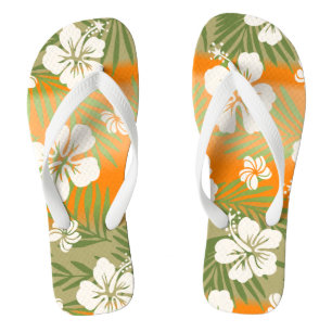 Kalani Tie Dye Blend Tropical Hibiscus - Orange Thongs