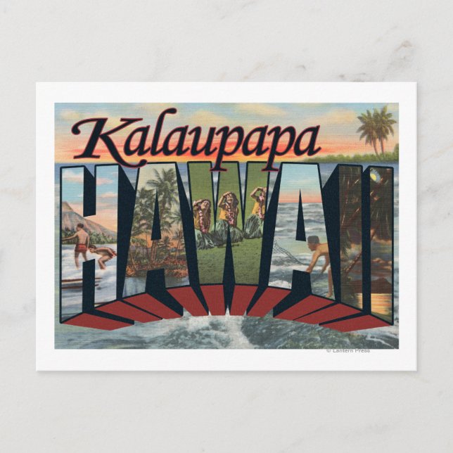 Kalaupapa, Hawaii - Large Letter Scenes Postcard (Front)