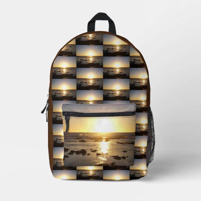 Kalbarri Beach Sunset Printed Backpack (Front)