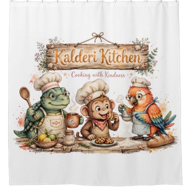 Kalderi Kindness Kitchen Shower Curtain (Front)