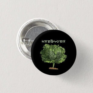 Kale Herbivore Vegan Vegetarian 3 Cm Round Badge