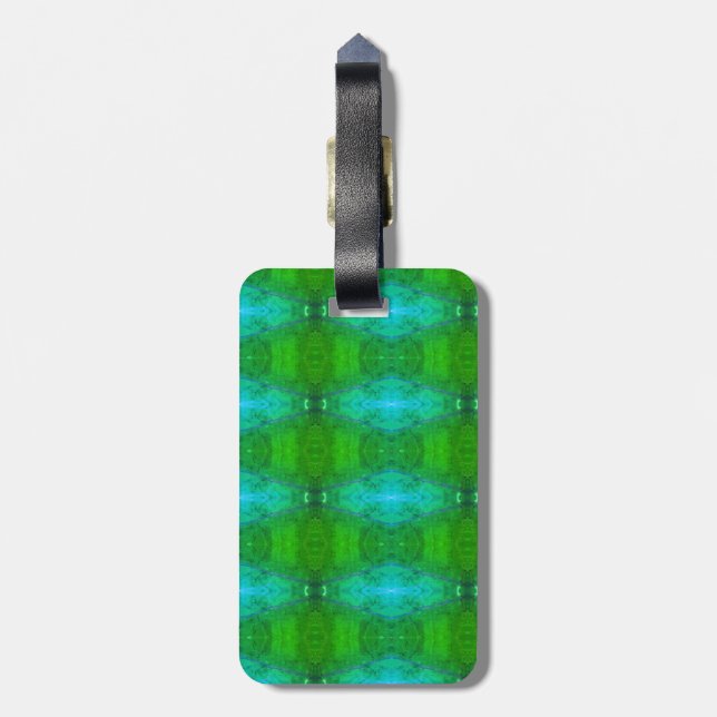 Kale Ikat Greenleaf Luggage Tag (Back Vertical)