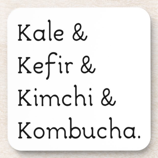 Kale Kefir Kimchi Kombucha Coaster (Front)