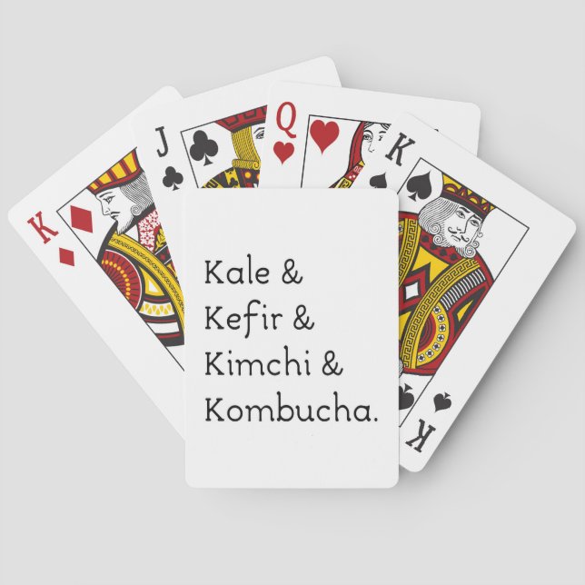 Kale Kefir Kimchi Kombucha Playing Cards (Back)
