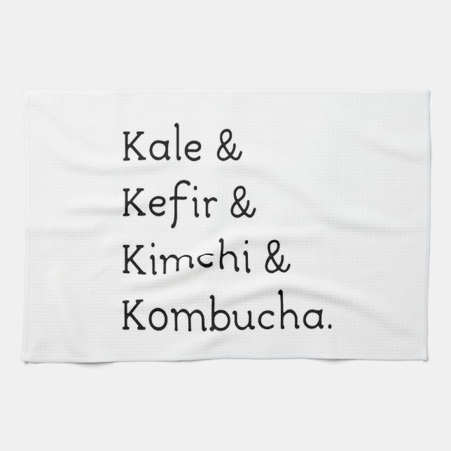 Kale Kefir Kimchi Kombucha Tea Towel (Horizontal)