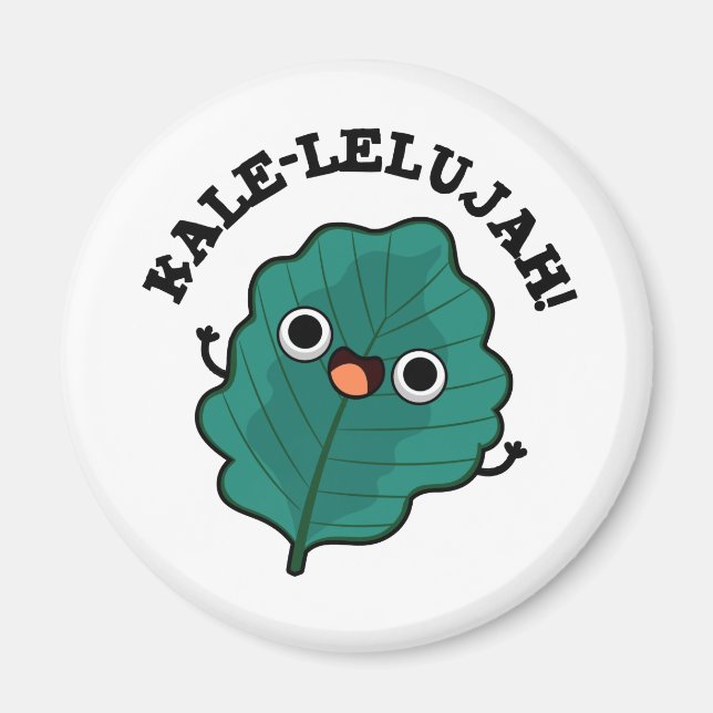 Kale-lelujah Cute Veggie Kale Pun Magnet (Front)