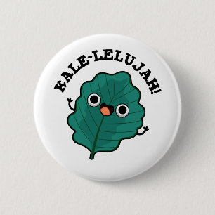 Kale-lelujah Funny Veggie Kale Pun  6 Cm Round Badge