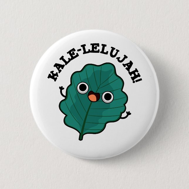 Kale-lelujah Funny Veggie Kale Pun  6 Cm Round Badge (Front)