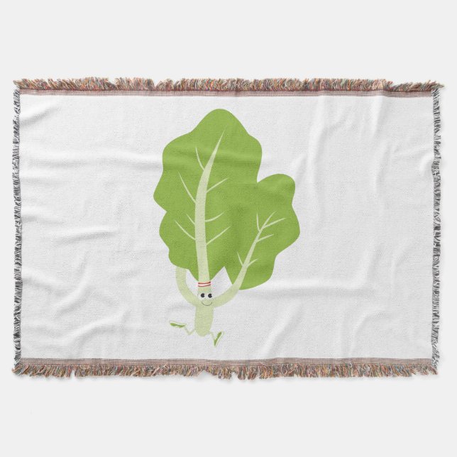 Kale Runner Throw Blanket (Front)
