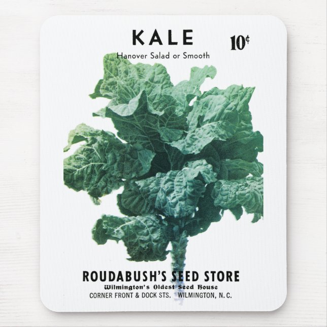 Kale Seed Packet Label Mouse Pad (Front)