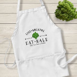 Kale Vegetarian Live Breathe Eat Kale Custom Standard Apron<br><div class="desc">Do you love to eat and cook with Kale? Then this apron is for you!! It features a logo style typography design with text that reads "Live Breathe Eat Kale" and an illustration of arrows and a bunch of green kale. Add your own line of custom text below or delete....</div>