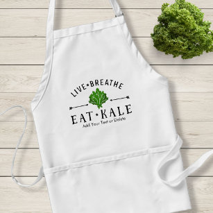 Kale Vegetarian Live Breathe Eat Kale Custom Standard Apron