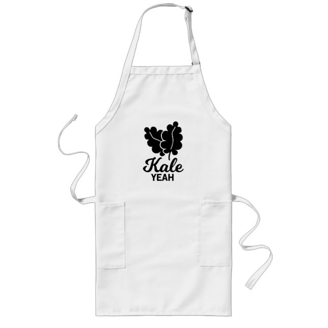 Kale Yeah Funny Chef's Gift Long Apron (Front)