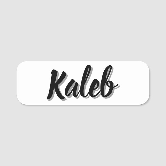 Kaleb Mens Name, Name Tag (Front)