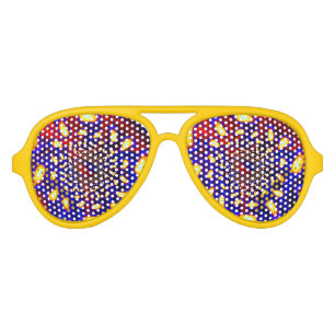 KaleidoBerries Psychedelic Fused Glass Fractal Aviator Sunglasses