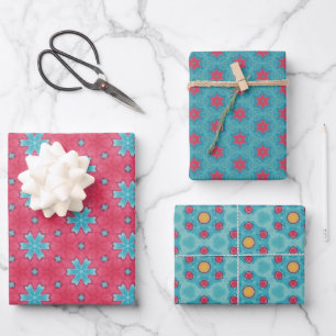 KaleidoDreams An Enchanting Splash of Colour Set 3 Wrapping Paper Sheet