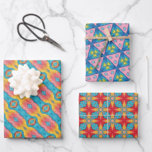 KaleidoDreams An Enchanting Splash of Colour Set 3 Wrapping Paper Sheet