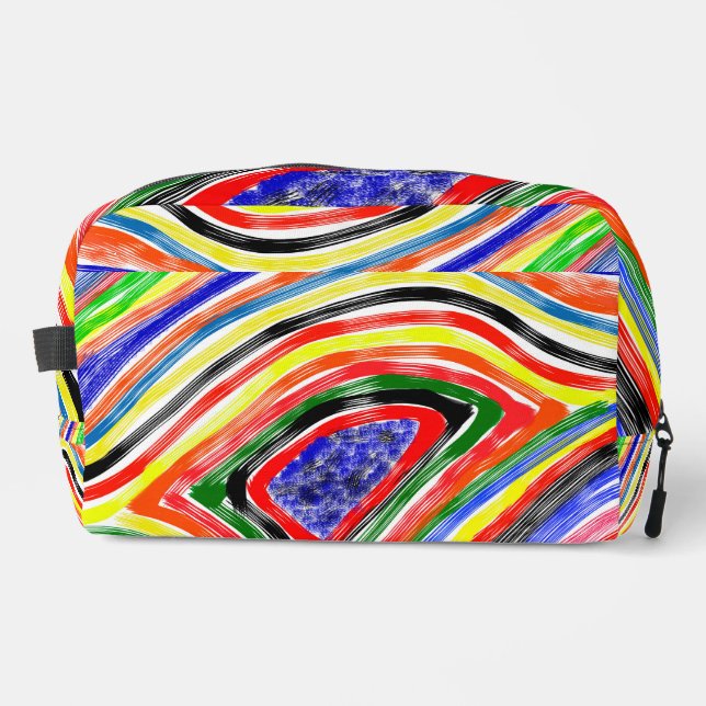 "KaleidoRush" Abstract Color Burst Travel Pouch (Front)