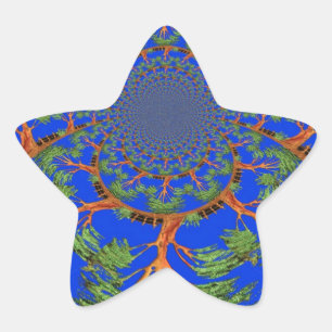 Kaleidoscope Acacia Tree Art Print/Graphic Star Sticker