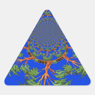 Kaleidoscope Acacia Tree Art Print/Graphic Triangle Sticker