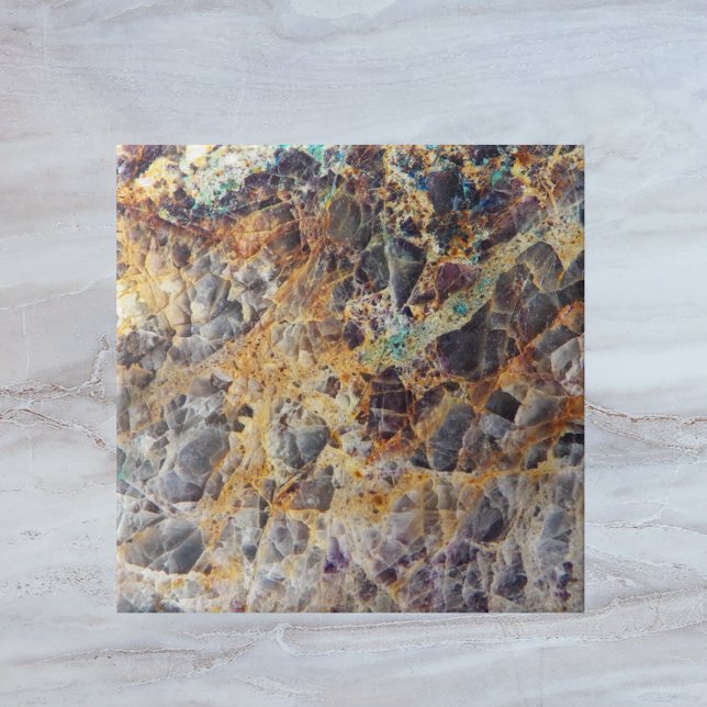 Kaleidoscope Agate Stone Pattern Ceramic Tile (In Situ)