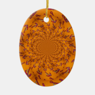 Kaleidoscope Anchor Art Print Ceramic Ornament