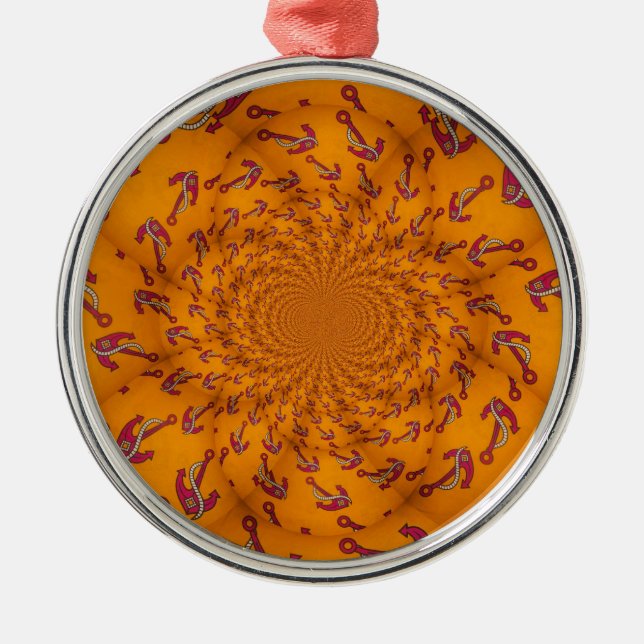 Kaleidoscope Anchor Art Print Metal Tree Decoration (Front)