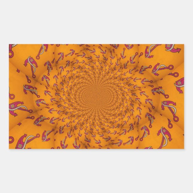 Kaleidoscope Anchor Art Print Rectangular Sticker (Front)