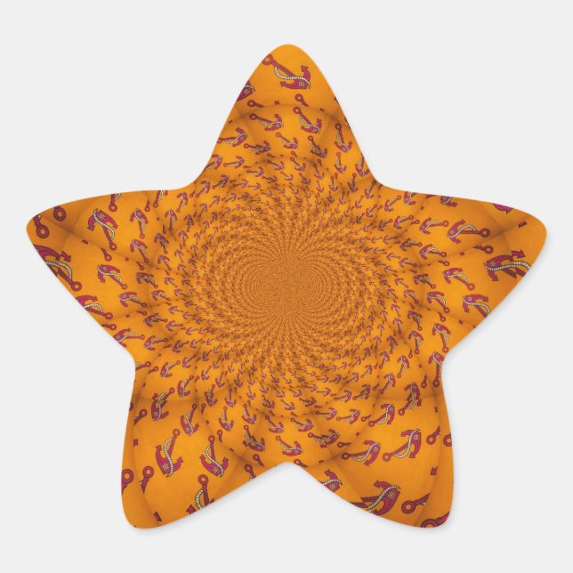 Kaleidoscope Anchor Art Print Star Sticker (Front)