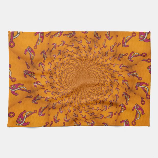 Kaleidoscope Anchor Art Print Tea Towel (Horizontal)