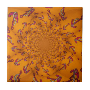 Kaleidoscope Anchor Art Print Tile