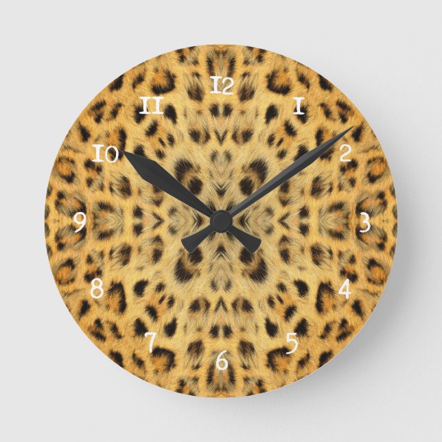 Kaleidoscope Animal Fur Pattern Round Clock (Front)