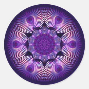 Kaleidoscope Apophysis Flower I Classic Round Sticker