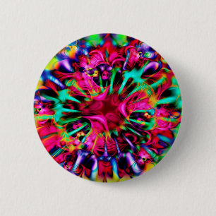 Kaleidoscope Apophysis Fractal Art - I 6 Cm Round Badge