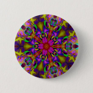 Kaleidoscope Apophysis Fractal Art - II 6 Cm Round Badge