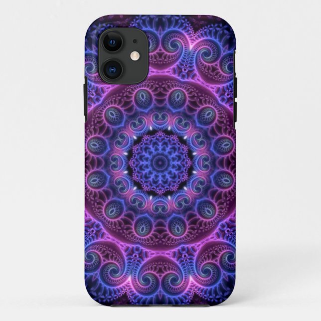 Kaleidoscope Apophysis Mandala Hearts Case-Mate iPhone Case (Back)