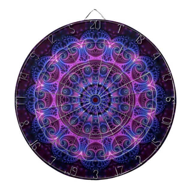 Kaleidoscope Apophysis Mandala Hearts Dartboard (Front)