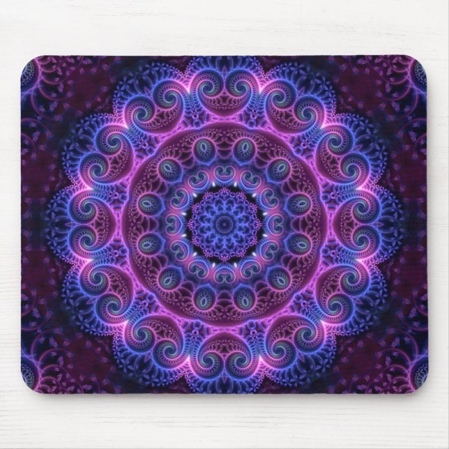 Kaleidoscope Apophysis Mandala Hearts Mouse Pad (Front)