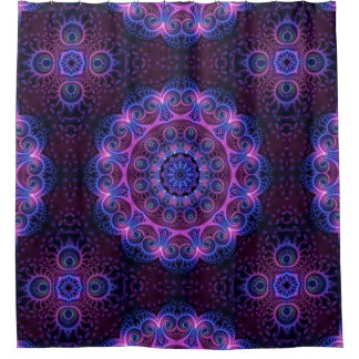 Kaleidoscope Apophysis Mandala Hearts Shower Curtain