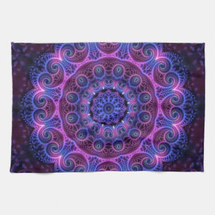 Kaleidoscope Apophysis Mandala Hearts Tea Towel