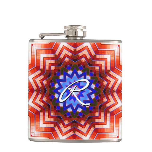 Kaleidoscope Art 12 Wrapped Flask (Front)