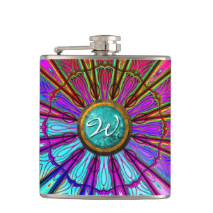 Kaleidoscope Art 14 Wrapped Flask