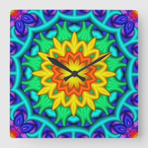 Kaleidoscope Art 19 Wall Clocks & Numeral Options