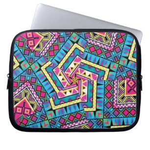 Kaleidoscope Aztec inspired pattern Laptop Sleeve