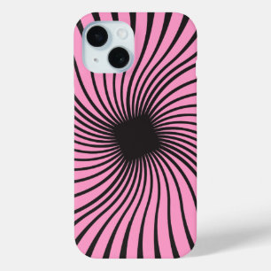 Kaleidoscope Black and Pink Design iPhone 15 Case
