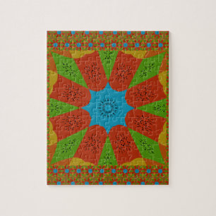 Kaleidoscope Bloom A Vibrant African Print Colour  Jigsaw Puzzle