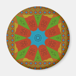 Kaleidoscope Bloom A Vibrant African Print Colour  Magnet